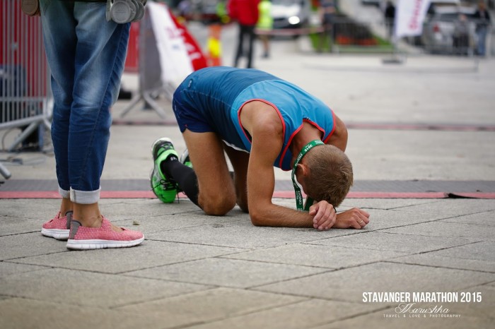 Stavanger maratón 2015 emócie v cieli