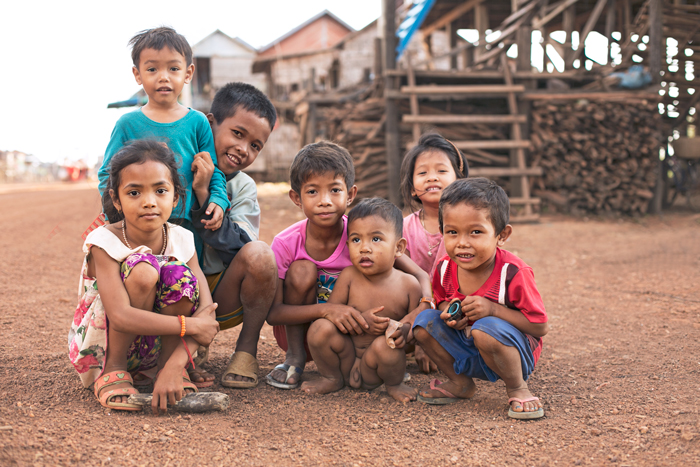 Deti na ulici v Kambodži