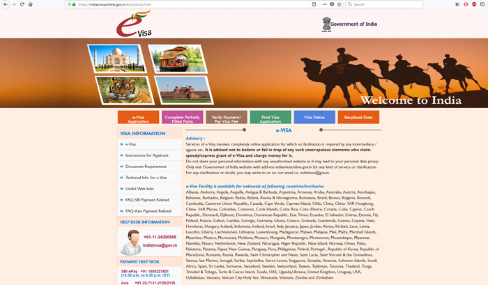 Oficiálna stránka indickej vlády na eTV